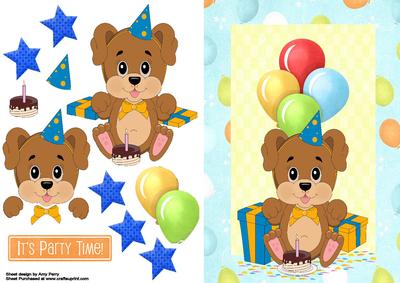 Cute Birthday Puppy with Presents