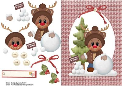 Cute Reindeer with Snowballs for Sale