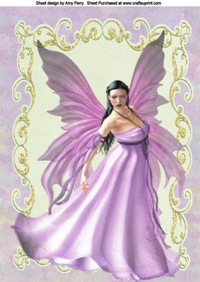 Beautiful Purple & Pink Fairy A4
