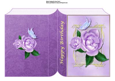 Beautiful Purple Rose Book Card