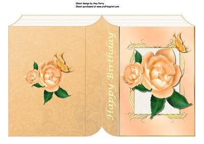 Beautiful Peach Rose Book Card