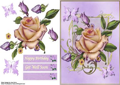 Gorgeous Cream & Purple Rose