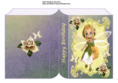 Lovely Fairy with Roses Book Card