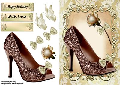 Lovely Brown Shoe with Cream Bow
