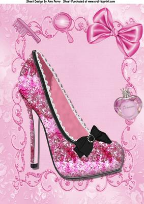 Princess Pink Sparkle Shoe A4