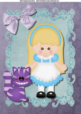 Alice in Wonderland & Cat A4