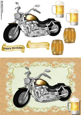 Motorbike with Pint of Beer