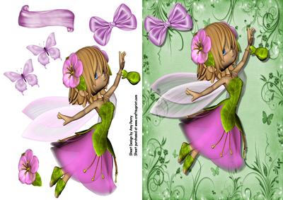 Lovely Pink & Green Fairy