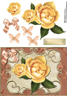 Peach Rose in Bronze Frame
