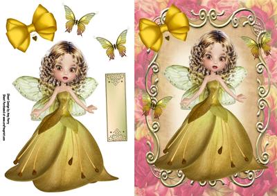 Lovely Fairy in Gold Dress