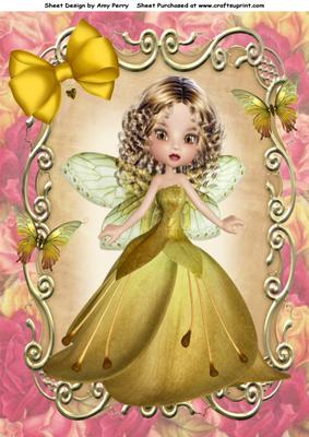 Lovely Fairy in Gold Dress A4