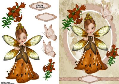 Fairy with Brown & Gold Dress