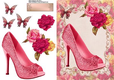 Lovely Pink Shoe & Roses