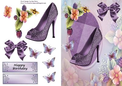 Lovely Purple Shoe & English Roses