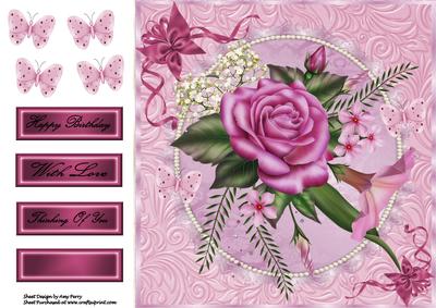 8x8 Pink Rose Bouquet