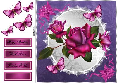 8x8 Purple Roses