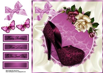 8x8 Dark Purple Lace Shoe