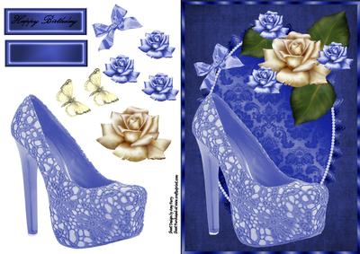 Lovely Blue Lace Shoe