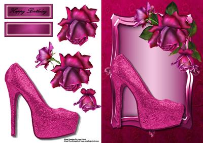 Lovely Dark Pink Sequin Shoe