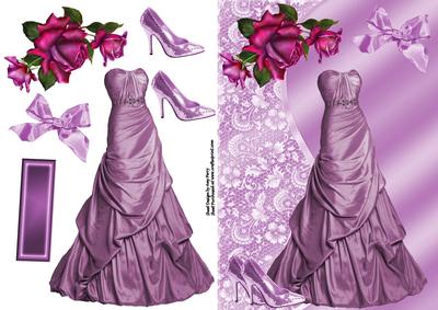 Beautiful Purple Satin Dress
