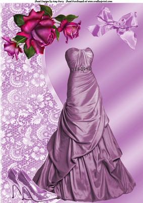 Beautiful Purple Satin Dress A4