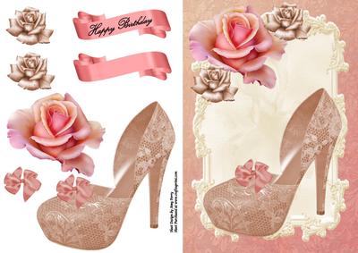 Lovely Peach Shoe & Roses