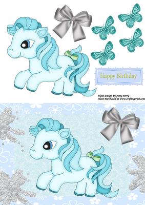 Adorable Blue Pony