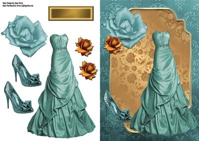Beautiful Aqua Gown & Shoe