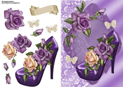 Lovely Purple Shoe with Purple Roses