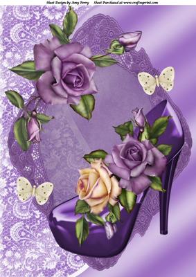 Lovely Purple Shoe with Purple Roses A4