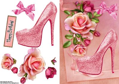 Beautiful Pink Shoe & Roses