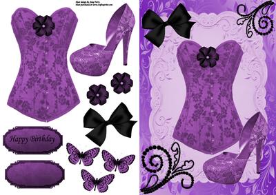 Beautiful Purple Corset & Shoe