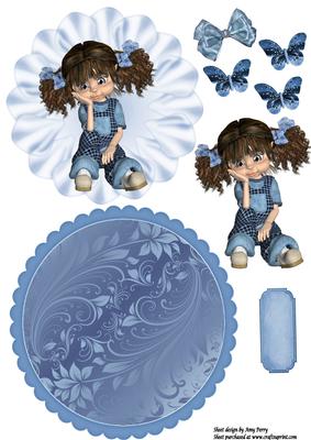 Gorgeous Little Kiki Girl Wobble/rocker Card