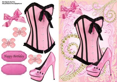 Lovely Pink Corset & Shoe