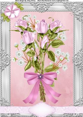 Beautiful Bouquet of Pink Roses A4