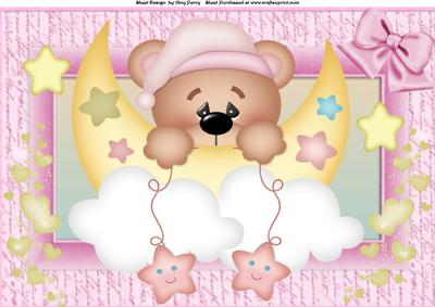 Adorable Angel Bear Baby Girl A4