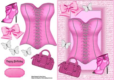 Pretty Pink Corset,handbag & Shoe