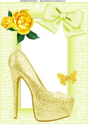 Beautiful Gold Shoe & Yellow Rose's A4