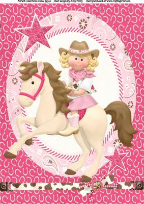 Rodeo Girl on Cream Horse A4