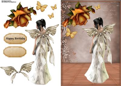 Beautiful Cream Angel with Bronze Rose