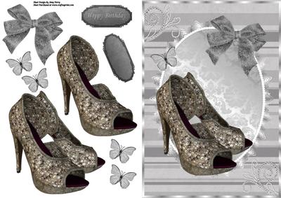 Beautiful Grey Shoe's in Grey Oval Frame