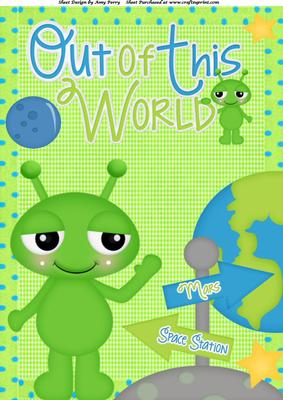 Little Green Alien Out of This World A4