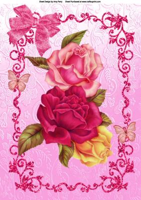 Beautiful Pink, Hot Pink & Yellow Rose's A4