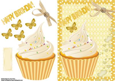 Lovely Caramel Happy Birthday Cupcake