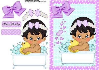 Little Girl Taking a Bath