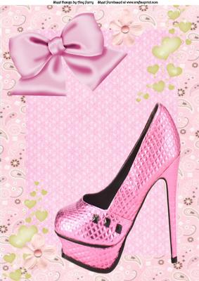 Lovely Pink Shoe with Big Pink Bow A4