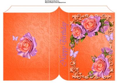 Beautiful Peach & Lilac Rose's Book Card