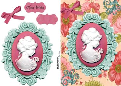 Beautiful Pink & Green Cameo