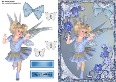 Beautiful Girl in Blue Fairy Outfit