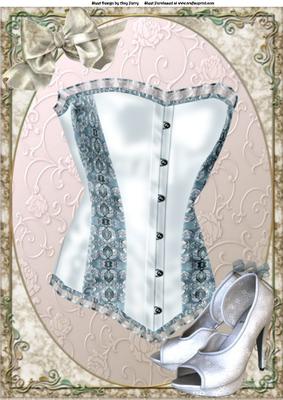 Beautiful White Corset with Matching Shoes A4
